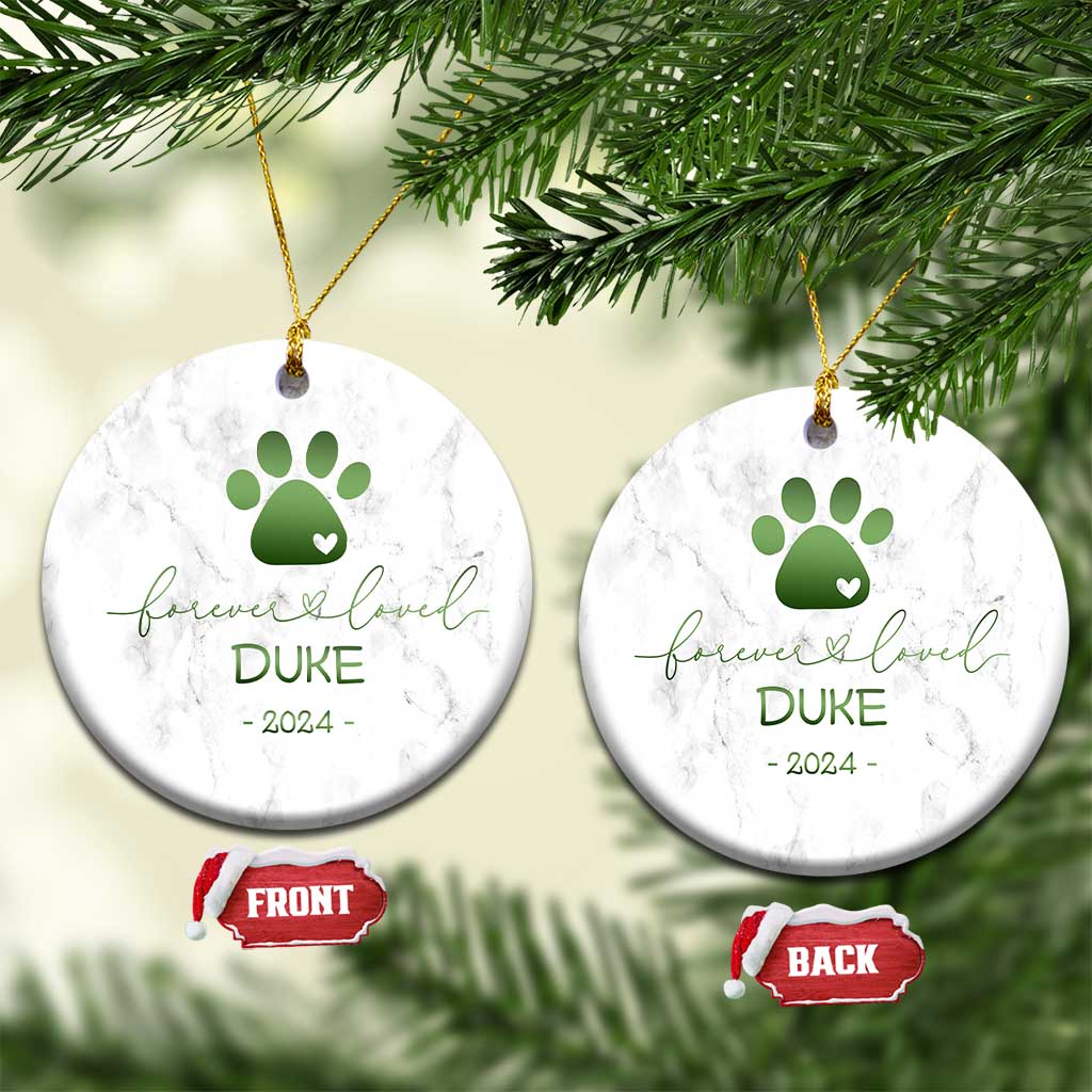 Personalized Pet Memorial Christmas Ornament Custom Name Forevel Loved TS10