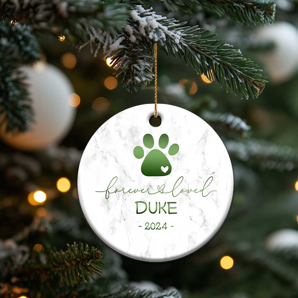 Personalized Pet Memorial Christmas Ornament Custom Name Forevel Loved TS10