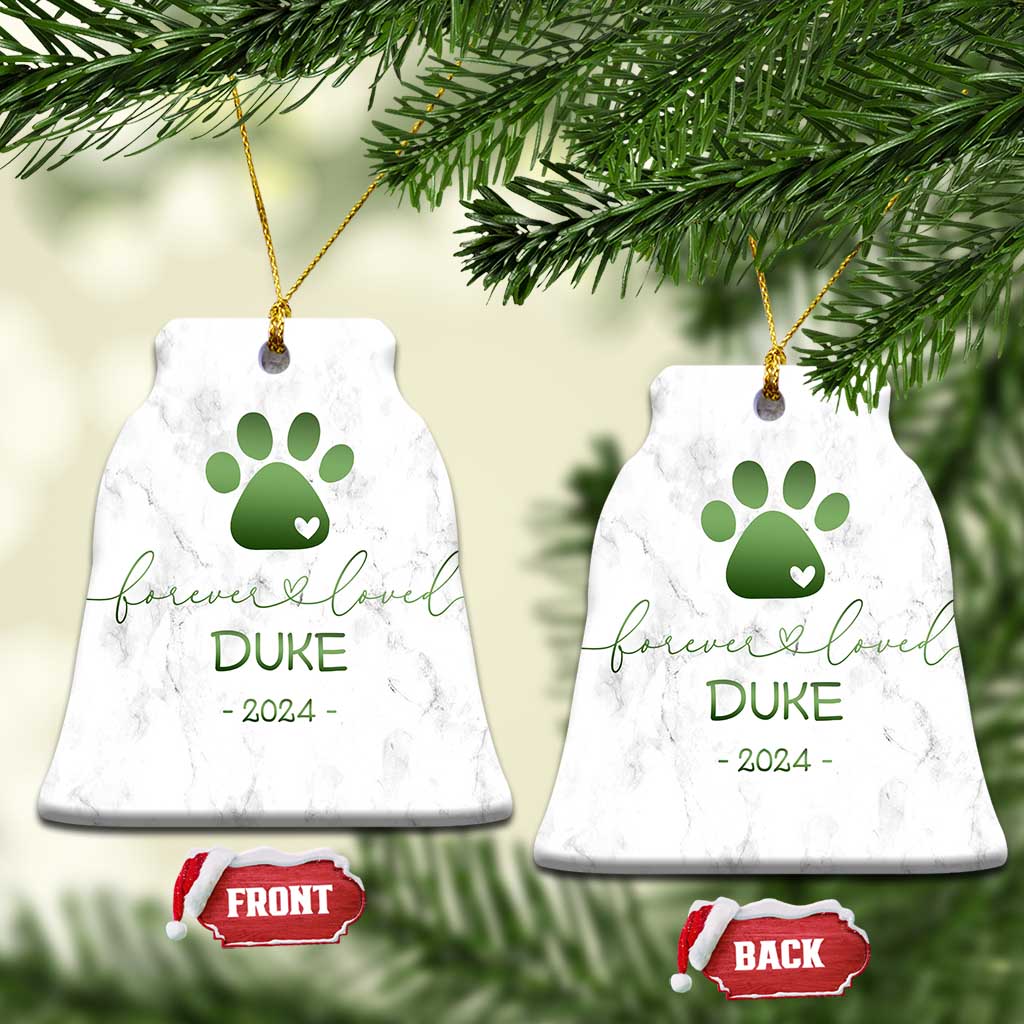 Personalized Pet Memorial Christmas Ornament Custom Name Forevel Loved TS10