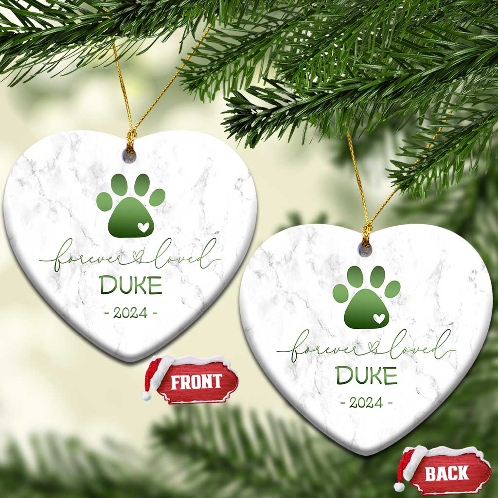 Personalized Pet Memorial Christmas Ornament Custom Name Forevel Loved TS10