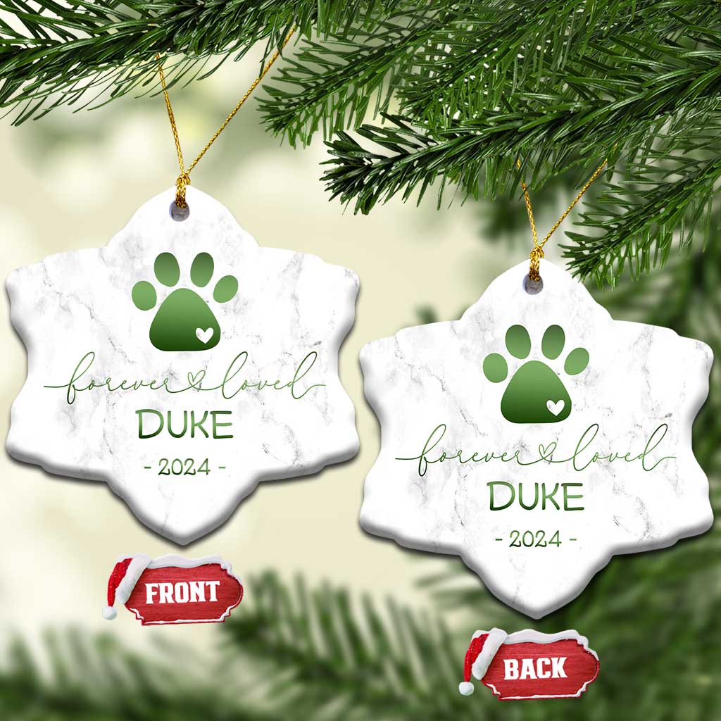 Personalized Pet Memorial Christmas Ornament Custom Name Forevel Loved TS10