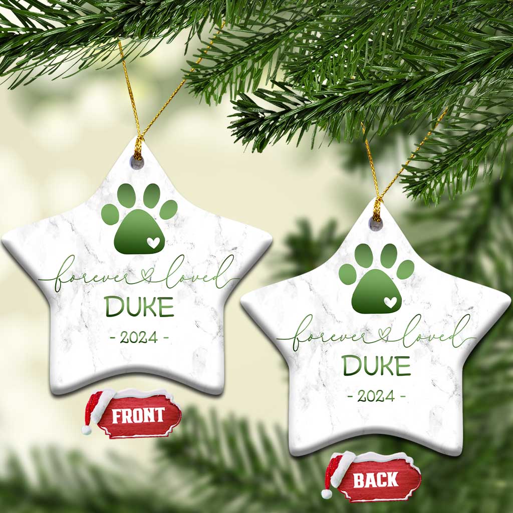Personalized Pet Memorial Christmas Ornament Custom Name Forevel Loved TS10
