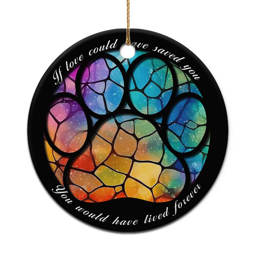 Pet Memorial Christmas Ornament Loss of Dog Cat Paw Pet Remembrance Gifts Stained Glass TS10