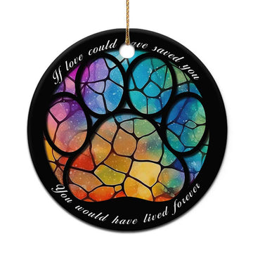 Pet Memorial Christmas Ornament Loss of Dog Cat Paw Pet Remembrance Gifts Stained Glass TS10