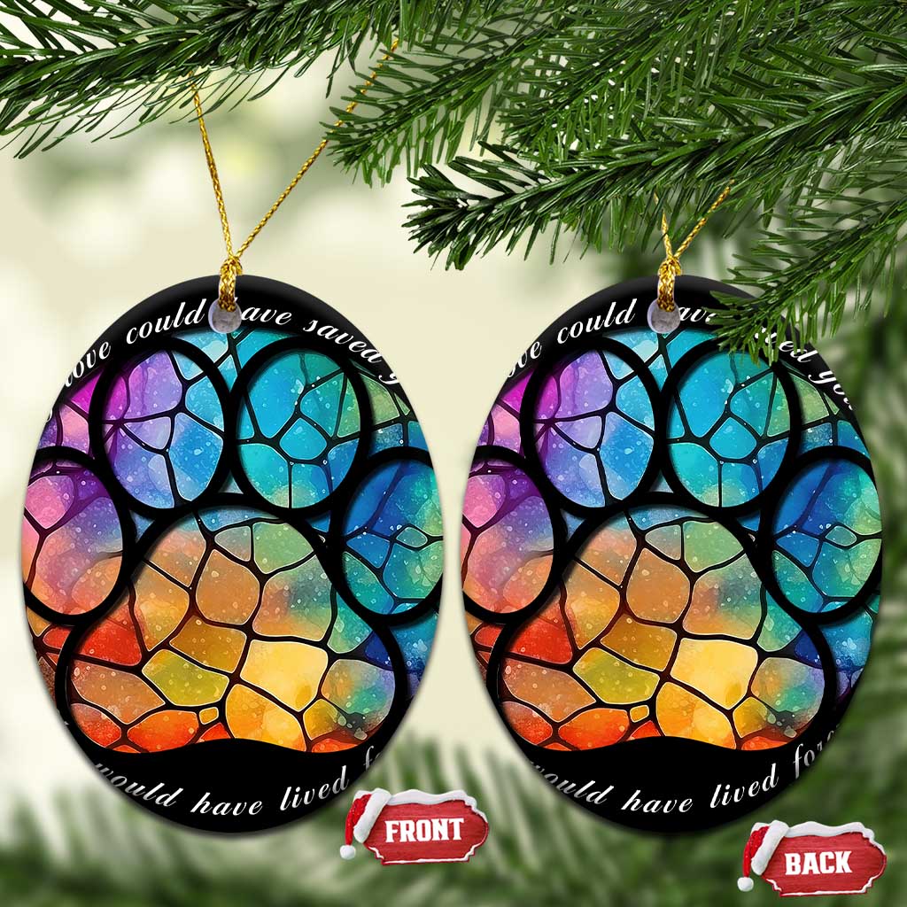 Pet Memorial Christmas Ornament Loss of Dog Cat Paw Pet Remembrance Gifts Stained Glass TS10