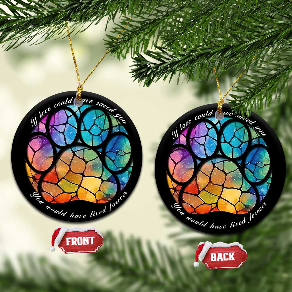 Pet Memorial Christmas Ornament Loss of Dog Cat Paw Pet Remembrance Gifts Stained Glass TS10