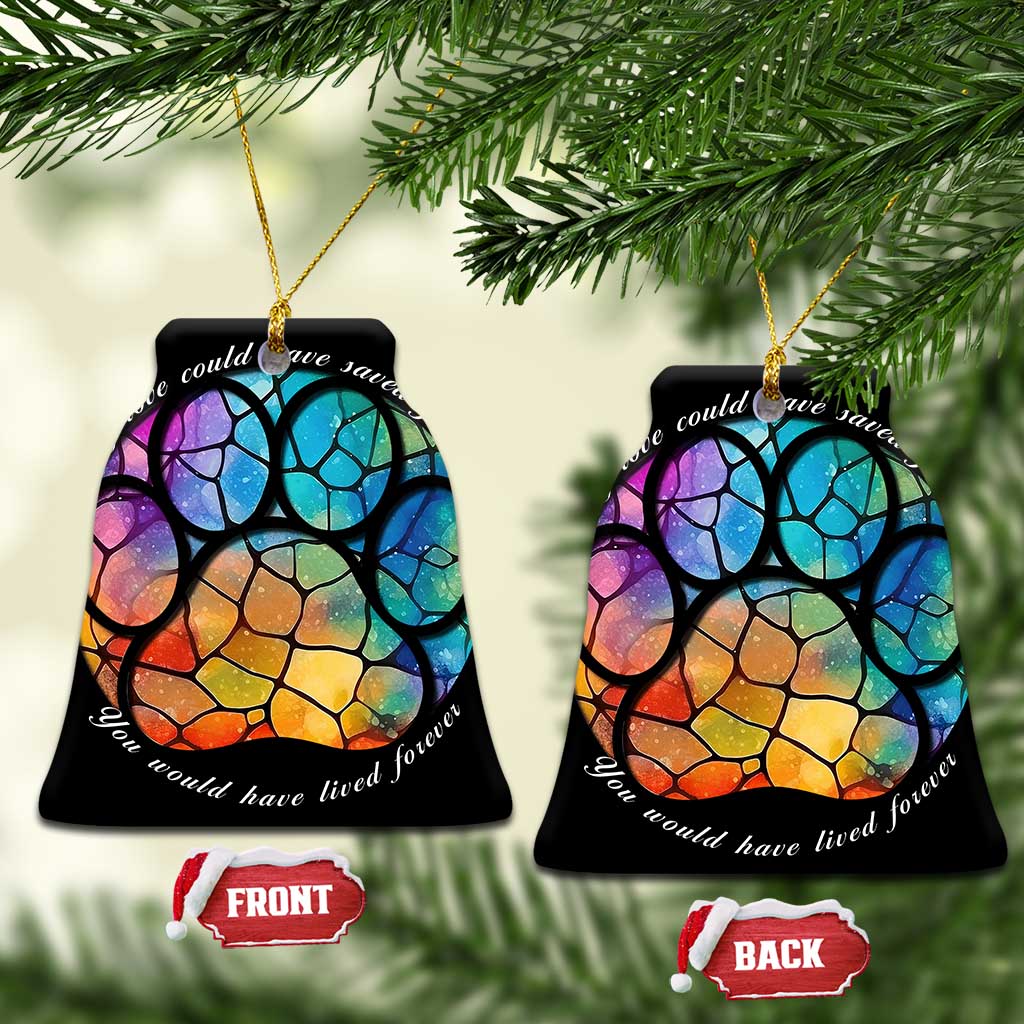 Pet Memorial Christmas Ornament Loss of Dog Cat Paw Pet Remembrance Gifts Stained Glass TS10
