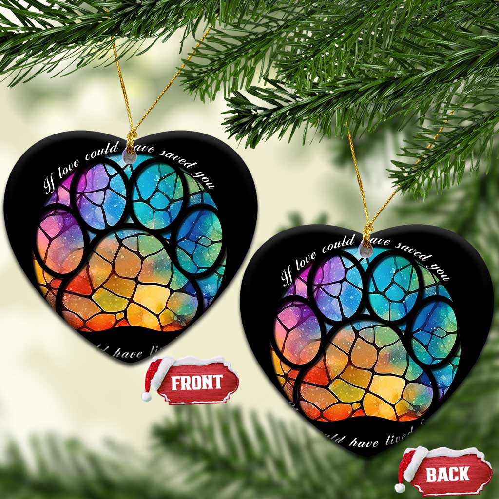 Pet Memorial Christmas Ornament Loss of Dog Cat Paw Pet Remembrance Gifts Stained Glass TS10