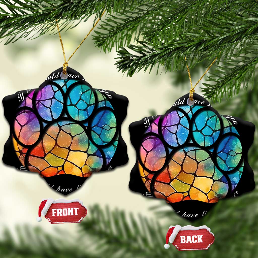Pet Memorial Christmas Ornament Loss of Dog Cat Paw Pet Remembrance Gifts Stained Glass TS10