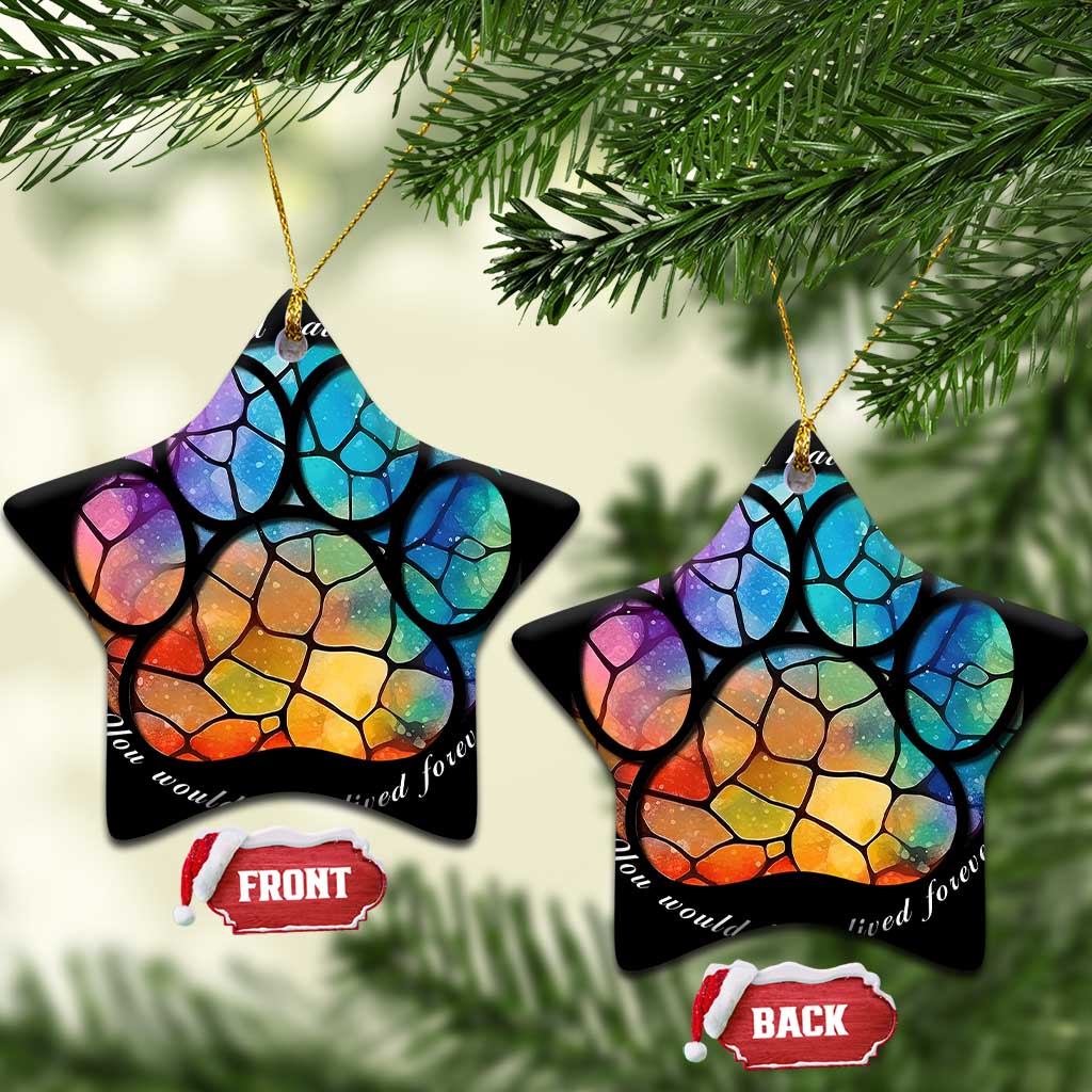 Pet Memorial Christmas Ornament Loss of Dog Cat Paw Pet Remembrance Gifts Stained Glass TS10