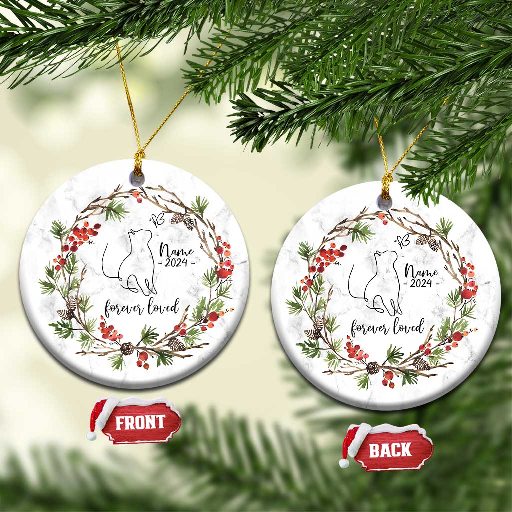 Personalized Cat Memorial Christmas Ornament Custom Name Kitty Loss Pet Sympathy Gift TS10