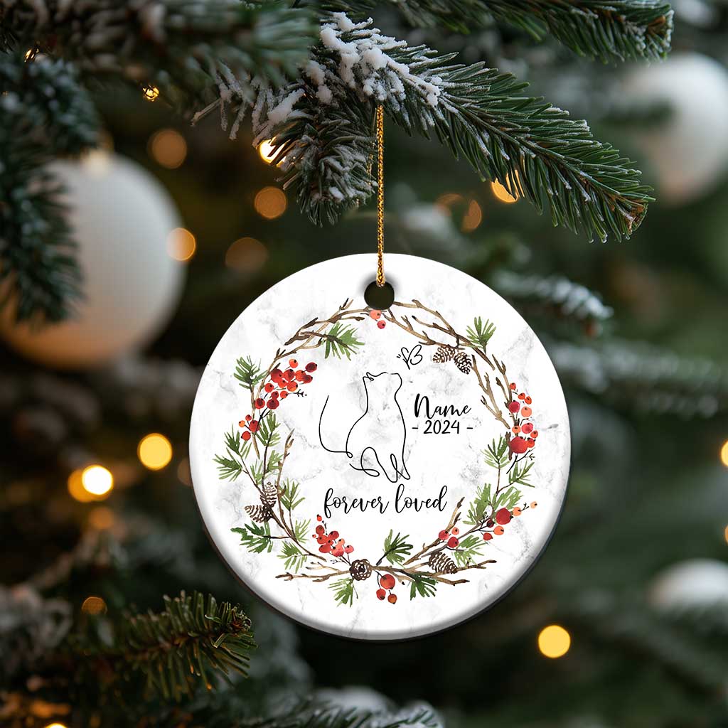 Personalized Cat Memorial Christmas Ornament Custom Name Kitty Loss Pet Sympathy Gift TS10