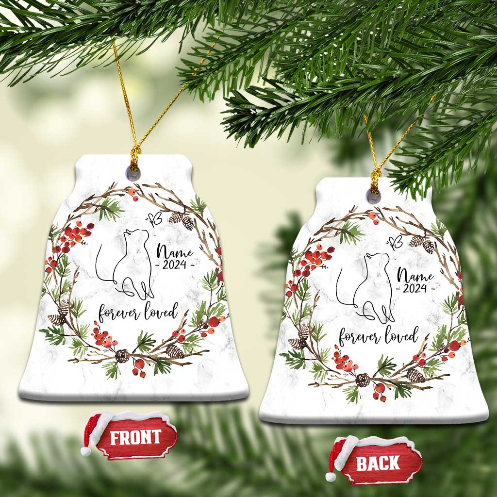 Personalized Cat Memorial Christmas Ornament Custom Name Kitty Loss Pet Sympathy Gift TS10