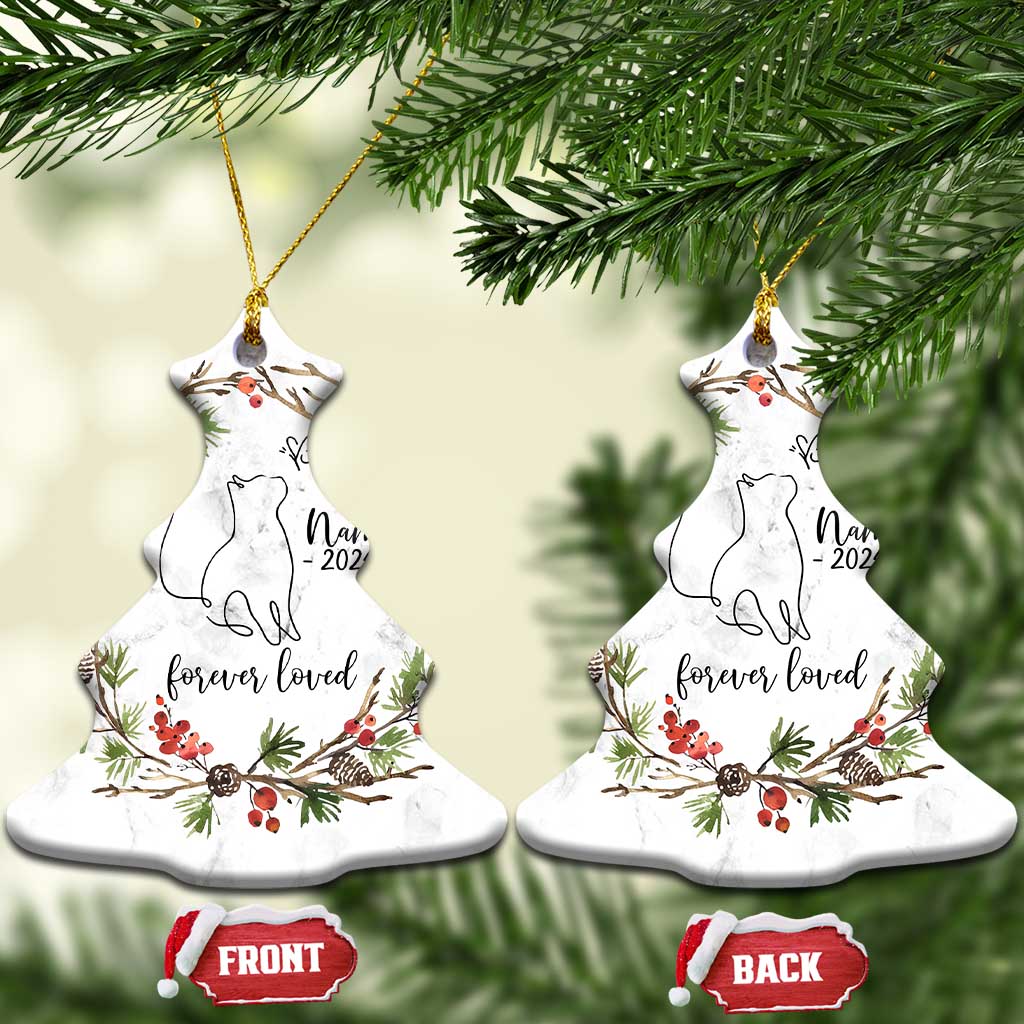 Personalized Cat Memorial Christmas Ornament Custom Name Kitty Loss Pet Sympathy Gift TS10