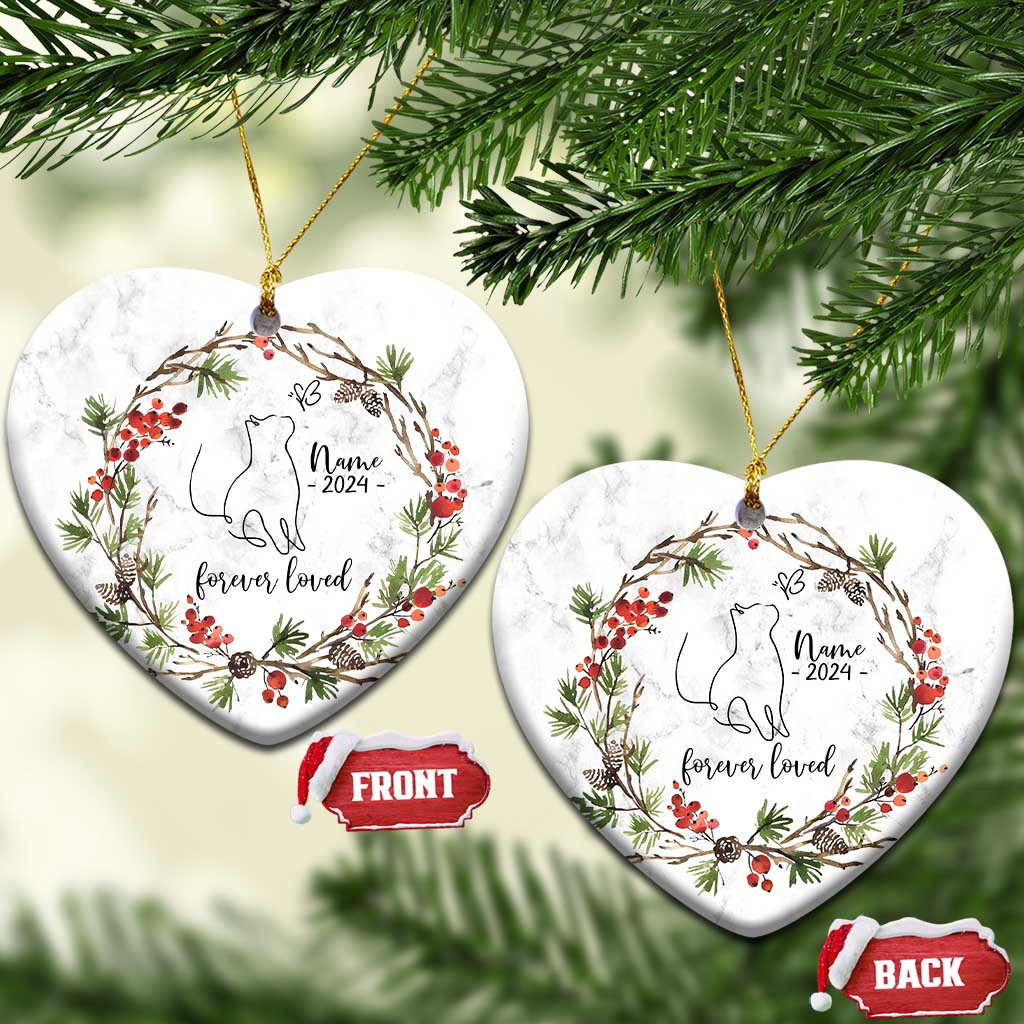 Personalized Cat Memorial Christmas Ornament Custom Name Kitty Loss Pet Sympathy Gift TS10