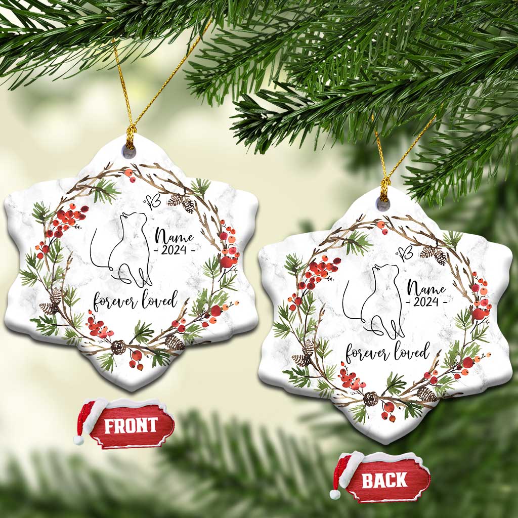 Personalized Cat Memorial Christmas Ornament Custom Name Kitty Loss Pet Sympathy Gift TS10