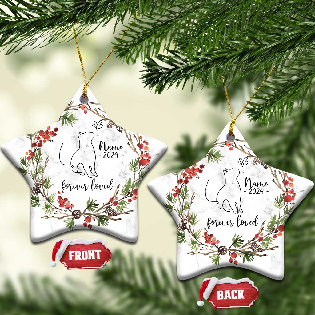 Personalized Cat Memorial Christmas Ornament Custom Name Kitty Loss Pet Sympathy Gift TS10