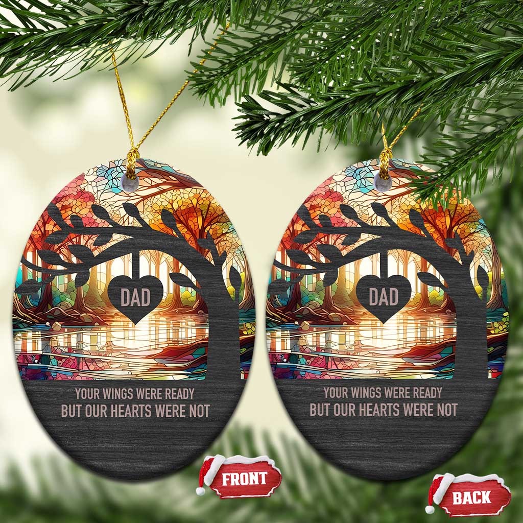 Personalized Memorial Christmas Ornament Custom Loss of Father Gift Stained Glass TS10