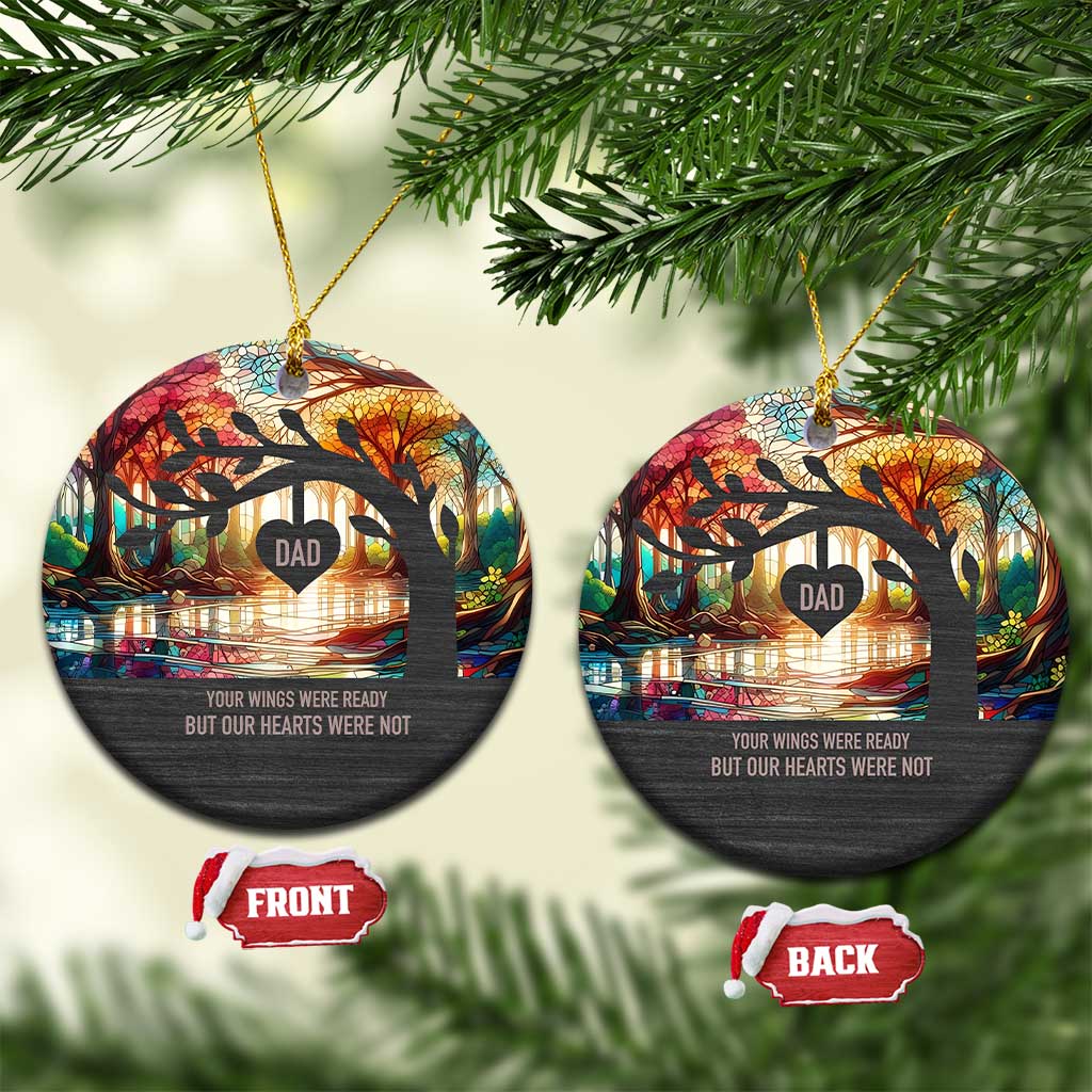 Personalized Memorial Christmas Ornament Custom Loss of Father Gift Stained Glass TS10