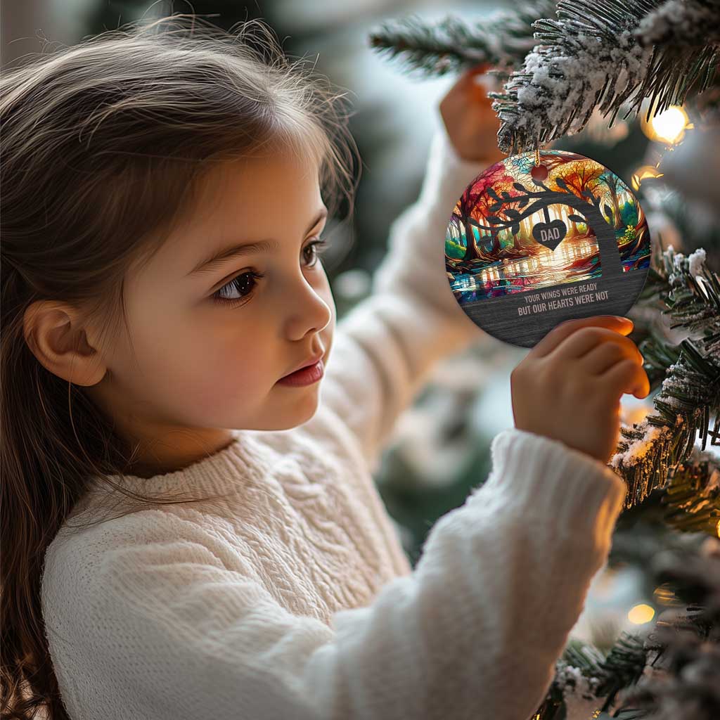 Personalized Memorial Christmas Ornament Custom Loss of Father Gift Stained Glass TS10