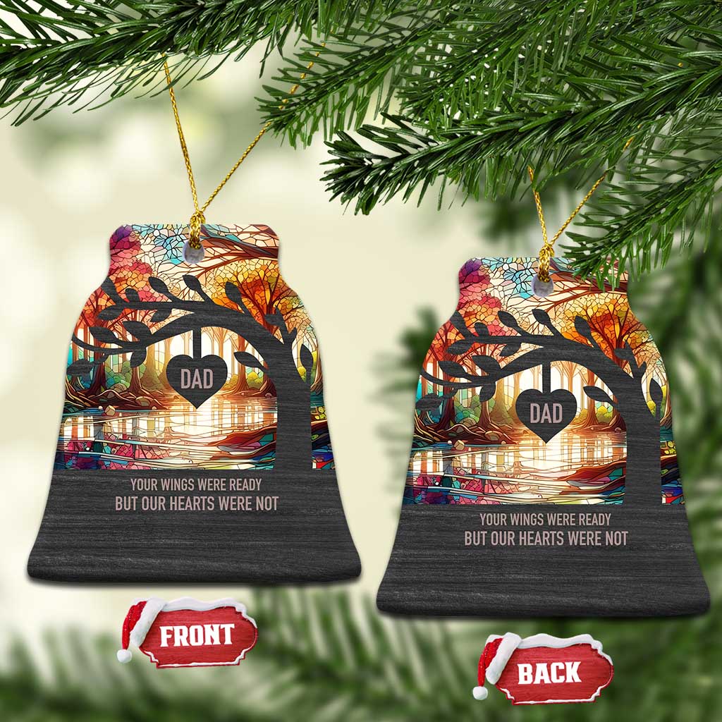Personalized Memorial Christmas Ornament Custom Loss of Father Gift Stained Glass TS10