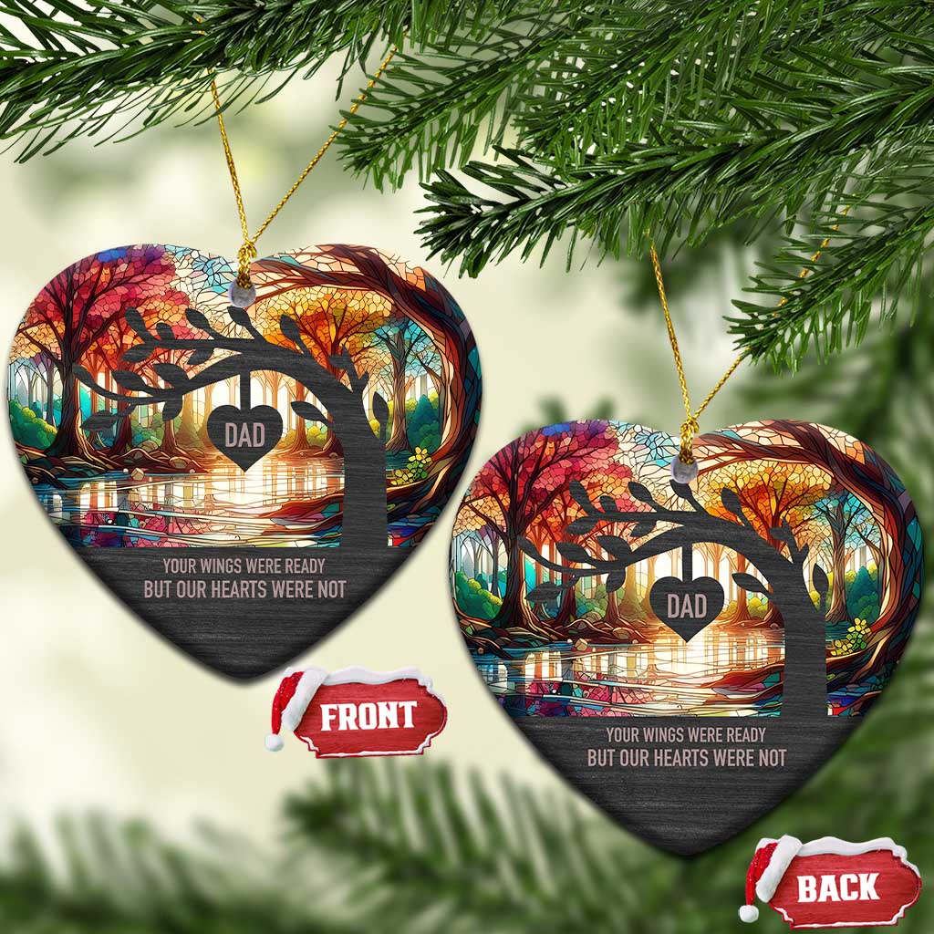 Personalized Memorial Christmas Ornament Custom Loss of Father Gift Stained Glass TS10