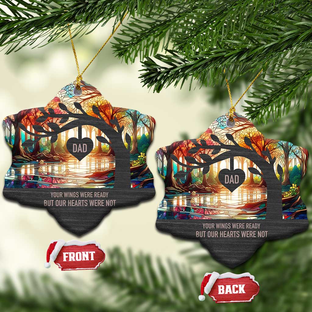 Personalized Memorial Christmas Ornament Custom Loss of Father Gift Stained Glass TS10