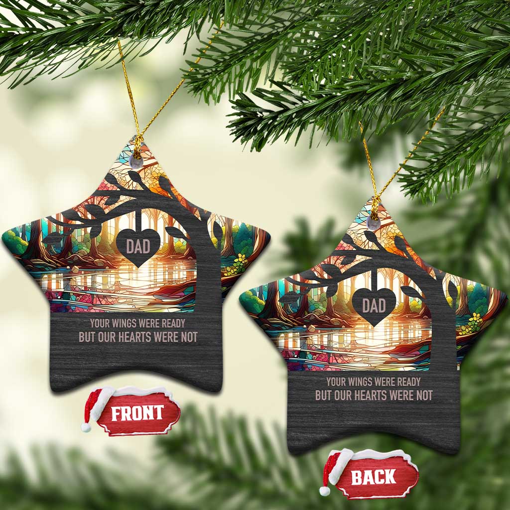 Personalized Memorial Christmas Ornament Custom Loss of Father Gift Stained Glass TS10