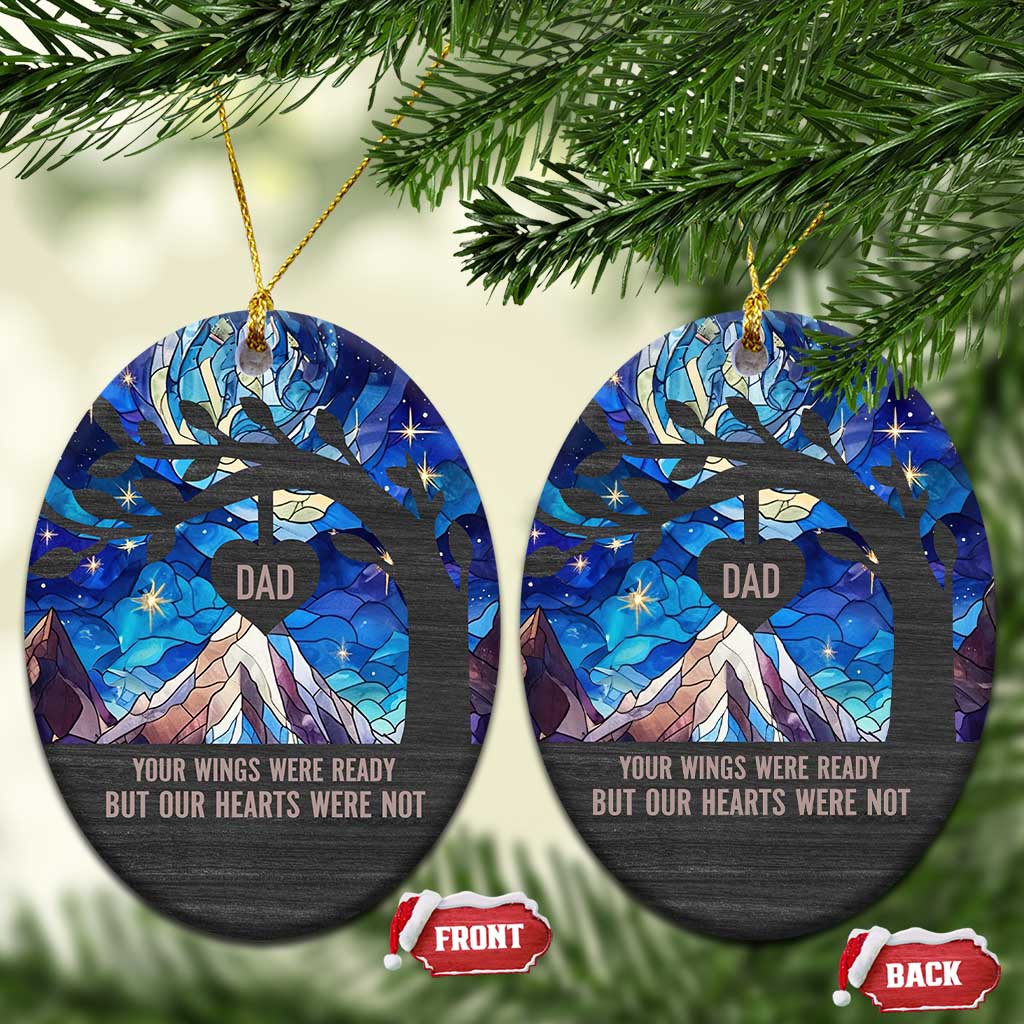 Personalized Memorial Christmas Ornament Custom Loss of Father Sympathy Gift Stained Glass TS10