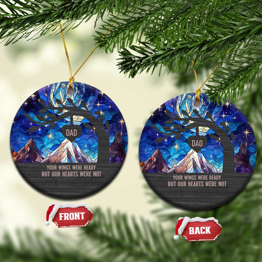 Personalized Memorial Christmas Ornament Custom Loss of Father Sympathy Gift Stained Glass TS10