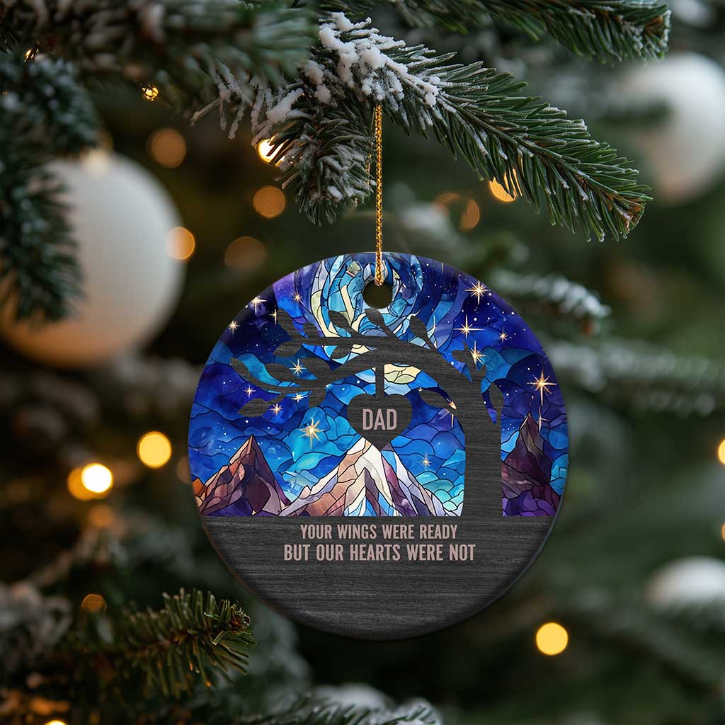 Personalized Memorial Christmas Ornament Custom Loss of Father Sympathy Gift Stained Glass TS10