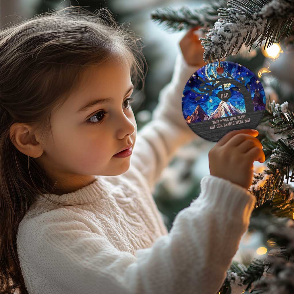 Personalized Memorial Christmas Ornament Custom Loss of Father Sympathy Gift Stained Glass TS10