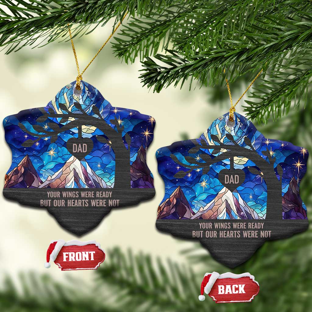 Personalized Memorial Christmas Ornament Custom Loss of Father Sympathy Gift Stained Glass TS10