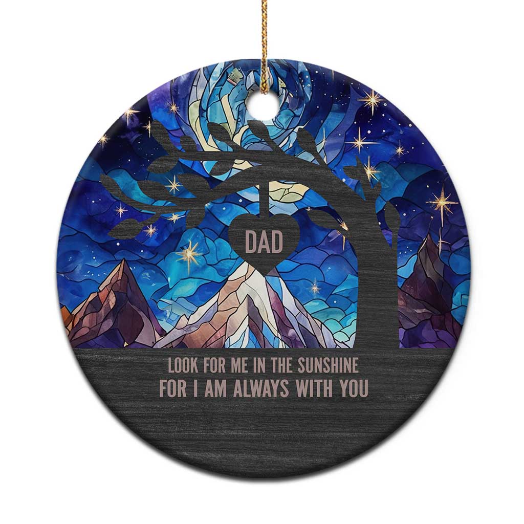 Personalized Memorial Christmas Ornament Stained Glass Custom Memorial Loss of Father Gift TS10