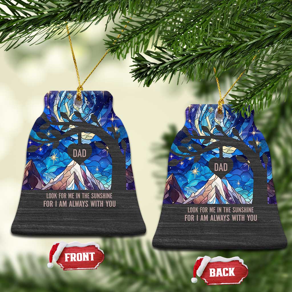 Personalized Memorial Christmas Ornament Stained Glass Custom Memorial Loss of Father Gift TS10