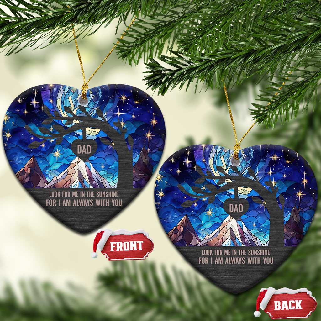 Personalized Memorial Christmas Ornament Stained Glass Custom Memorial Loss of Father Gift TS10