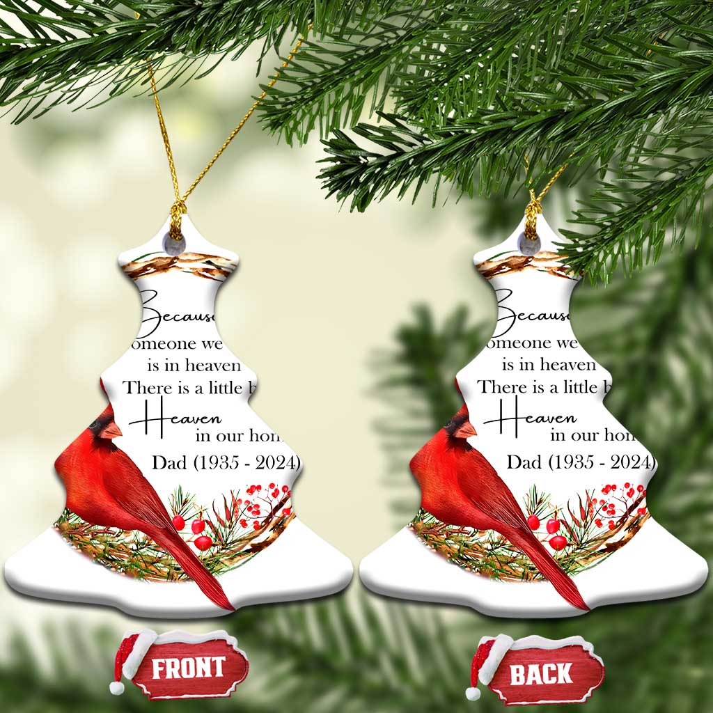 Personalized Memorial Christmas Ornament Custom Family Mom Dad Sympathy Cardinal Loss of Father Gift TS10