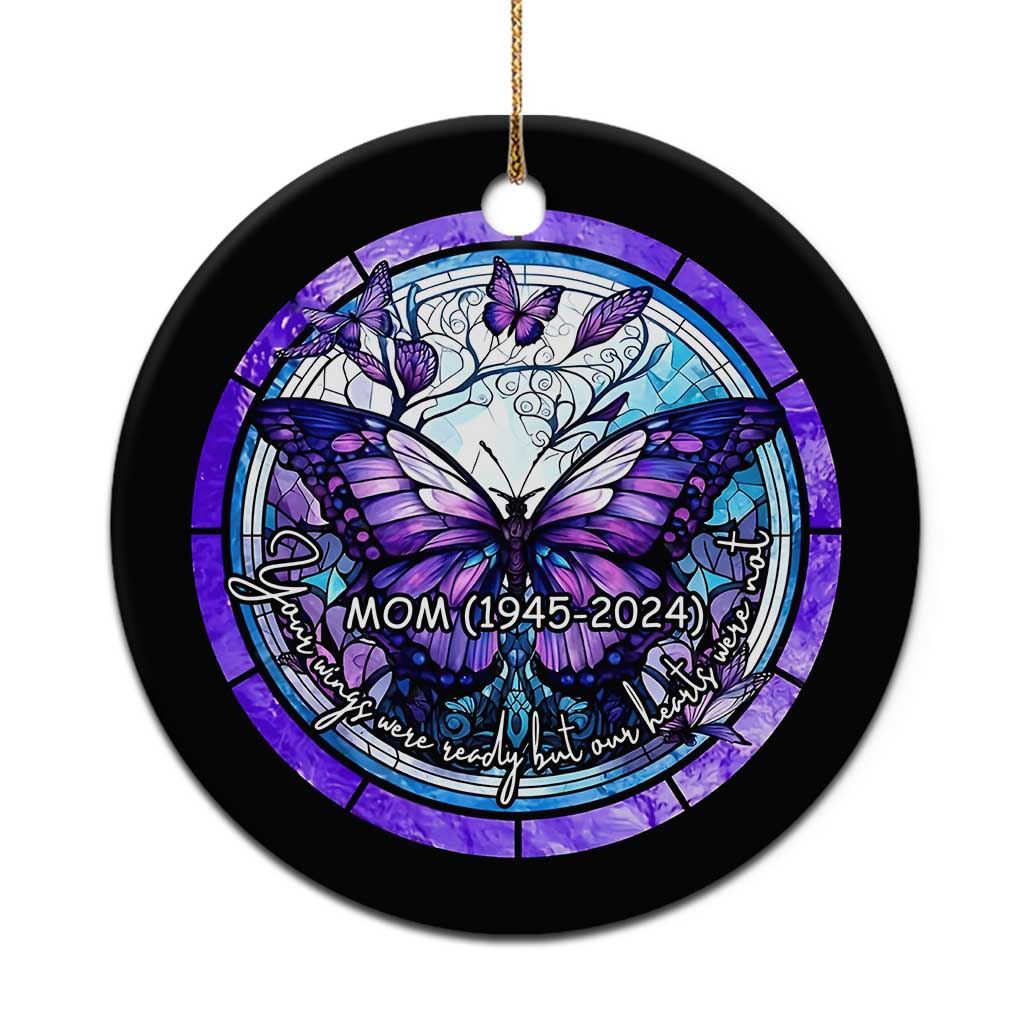 Personalized Memorial Christmas Ornament Custom Loss of Mother Grandma Sympathy Gift Butterfly Stained Glass TS10