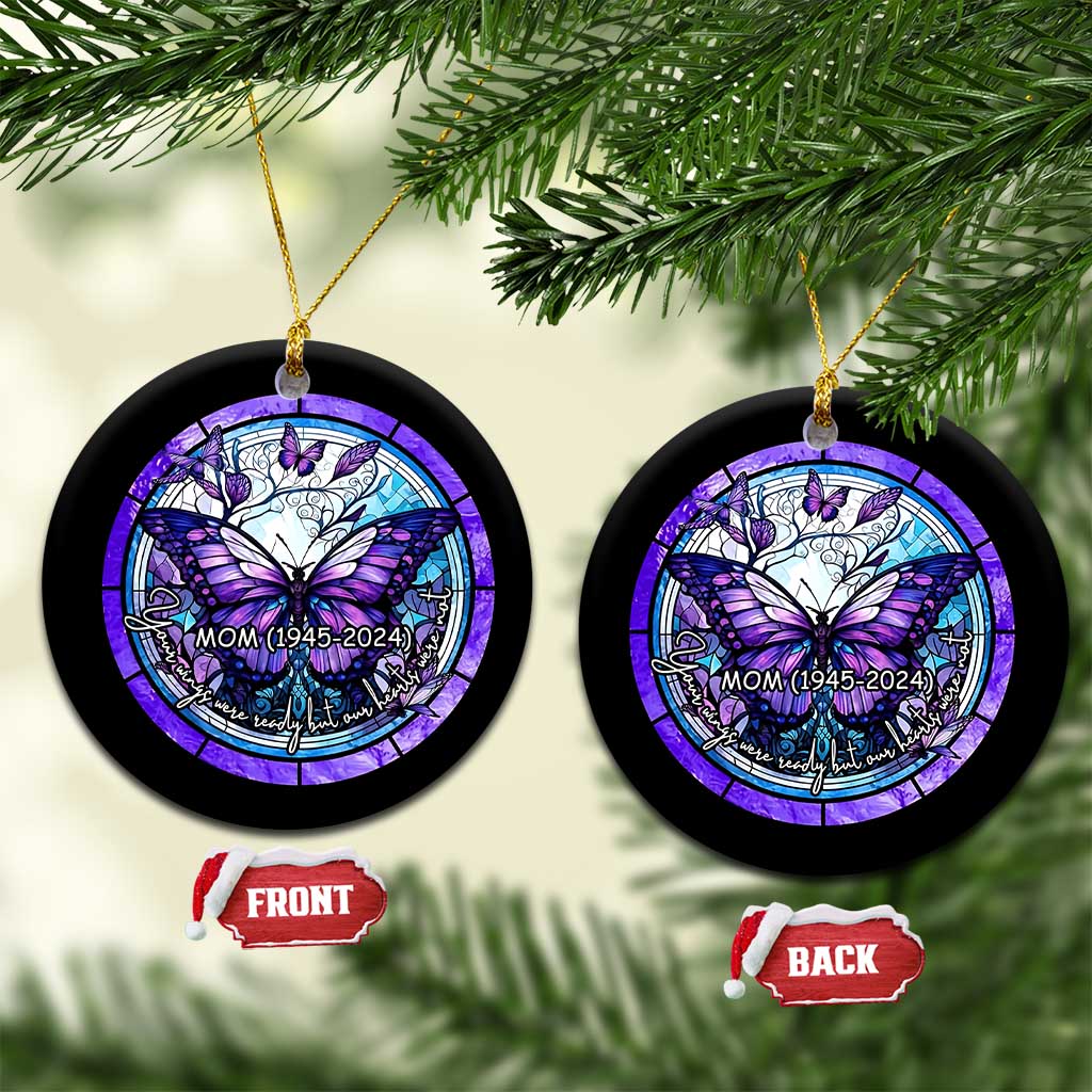 Personalized Memorial Christmas Ornament Custom Loss of Mother Grandma Sympathy Gift Butterfly Stained Glass TS10