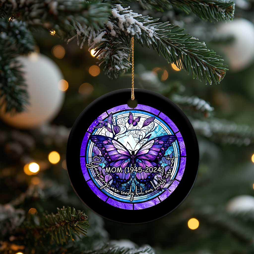 Personalized Memorial Christmas Ornament Custom Loss of Mother Grandma Sympathy Gift Butterfly Stained Glass TS10