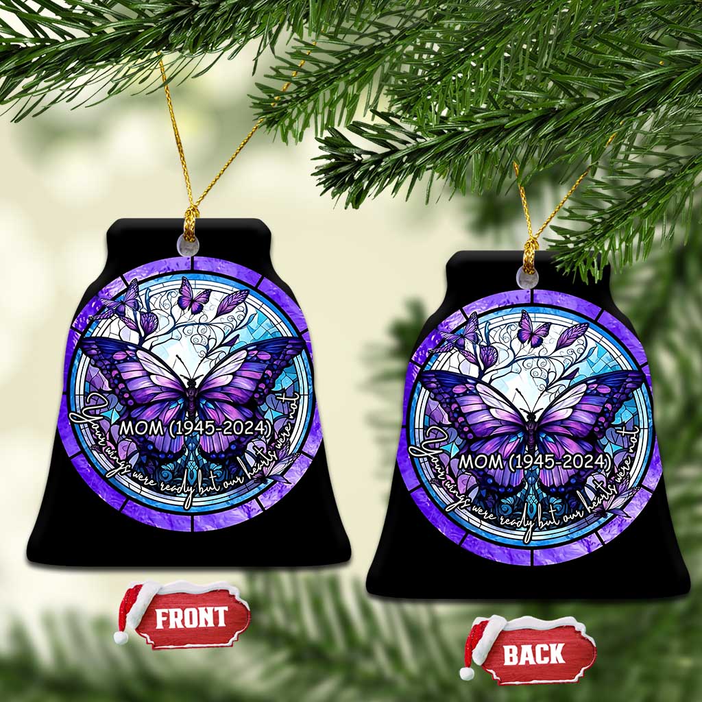 Personalized Memorial Christmas Ornament Custom Loss of Mother Grandma Sympathy Gift Butterfly Stained Glass TS10