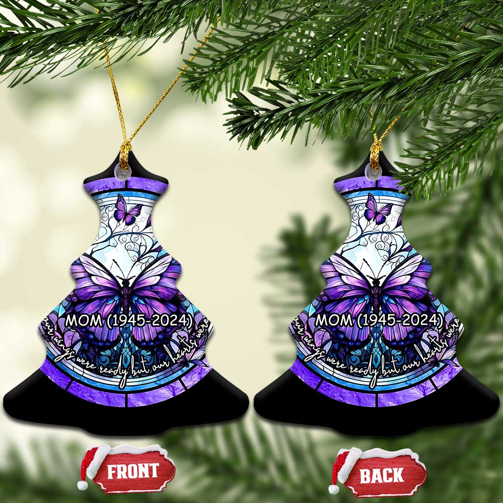 Personalized Memorial Christmas Ornament Custom Loss of Mother Grandma Sympathy Gift Butterfly Stained Glass TS10