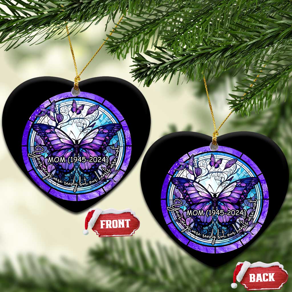 Personalized Memorial Christmas Ornament Custom Loss of Mother Grandma Sympathy Gift Butterfly Stained Glass TS10