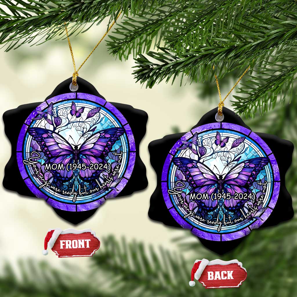 Personalized Memorial Christmas Ornament Custom Loss of Mother Grandma Sympathy Gift Butterfly Stained Glass TS10