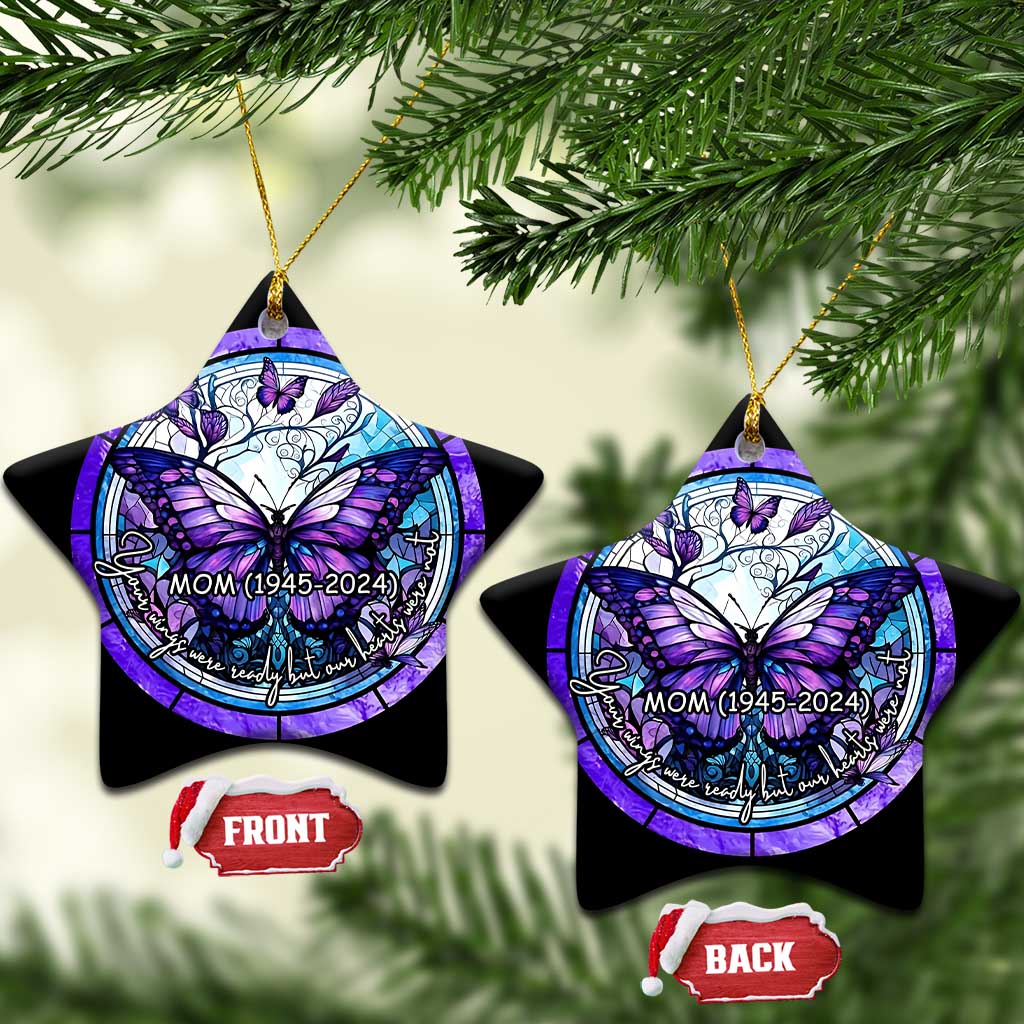 Personalized Memorial Christmas Ornament Custom Loss of Mother Grandma Sympathy Gift Butterfly Stained Glass TS10
