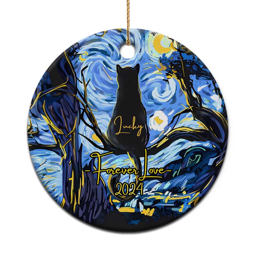 Personalized Forever Loved Cat Christmas Ornament Custom Name Pet Memorial Gift TS10