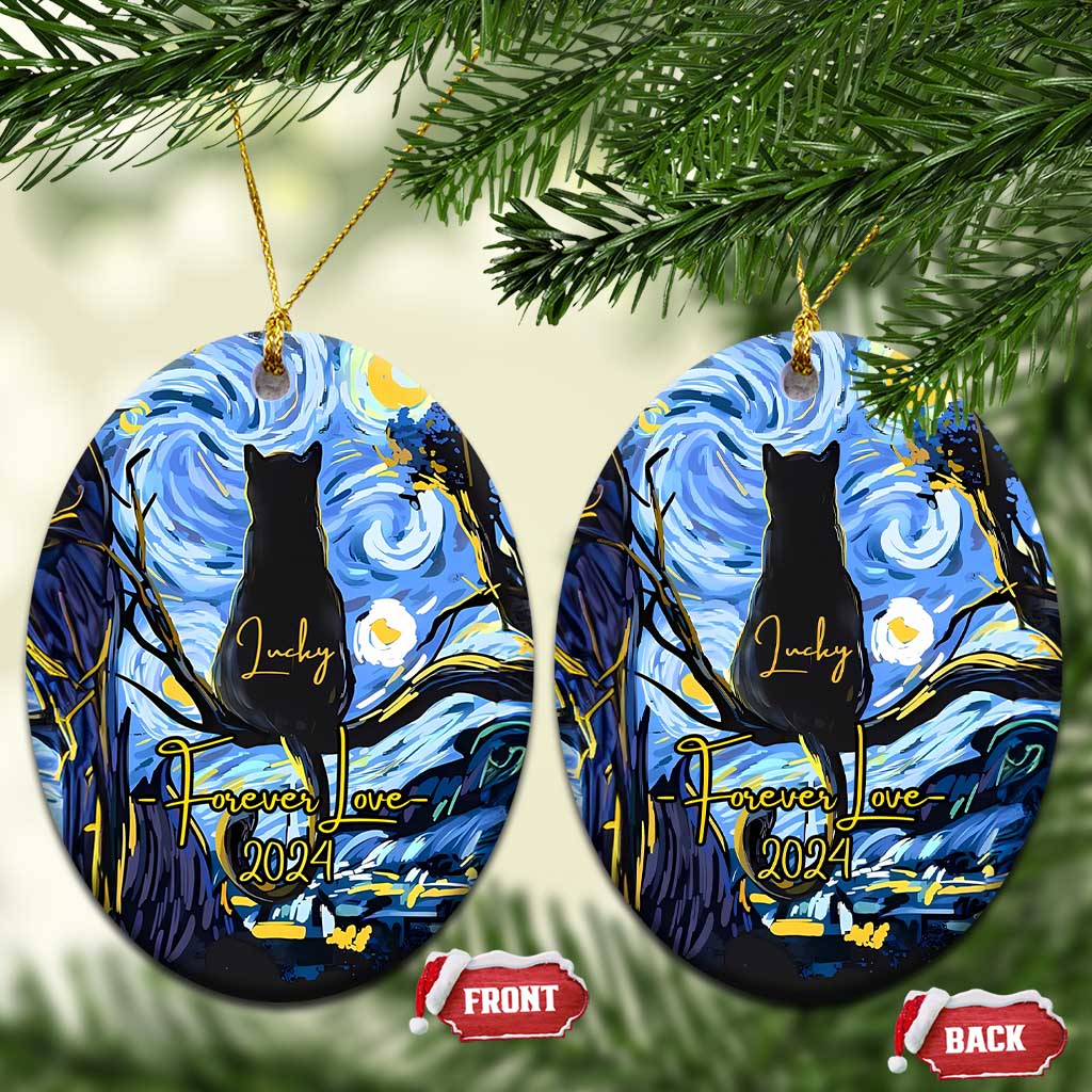 Personalized Forever Loved Cat Christmas Ornament Custom Name Pet Memorial Gift TS10