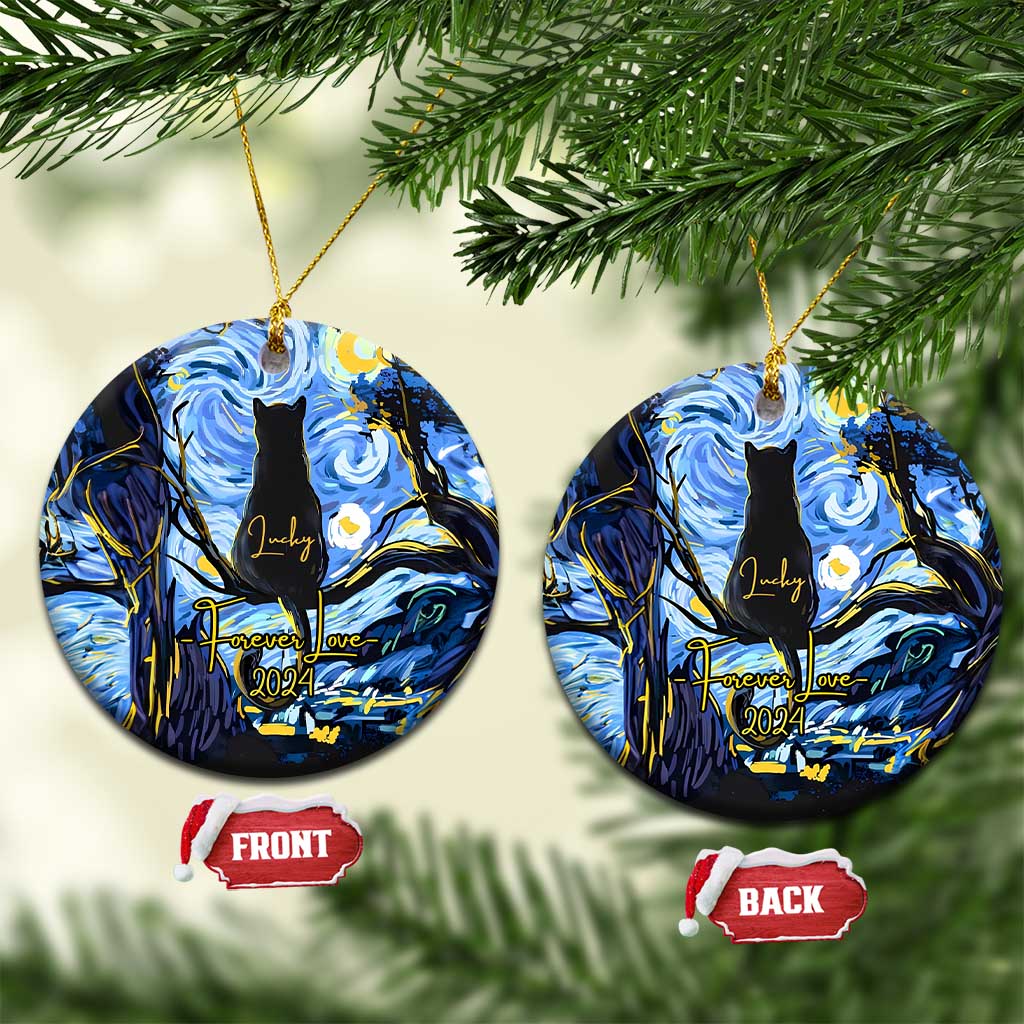 Personalized Forever Loved Cat Christmas Ornament Custom Name Pet Memorial Gift TS10