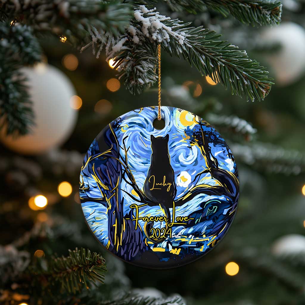 Personalized Forever Loved Cat Christmas Ornament Custom Name Pet Memorial Gift TS10