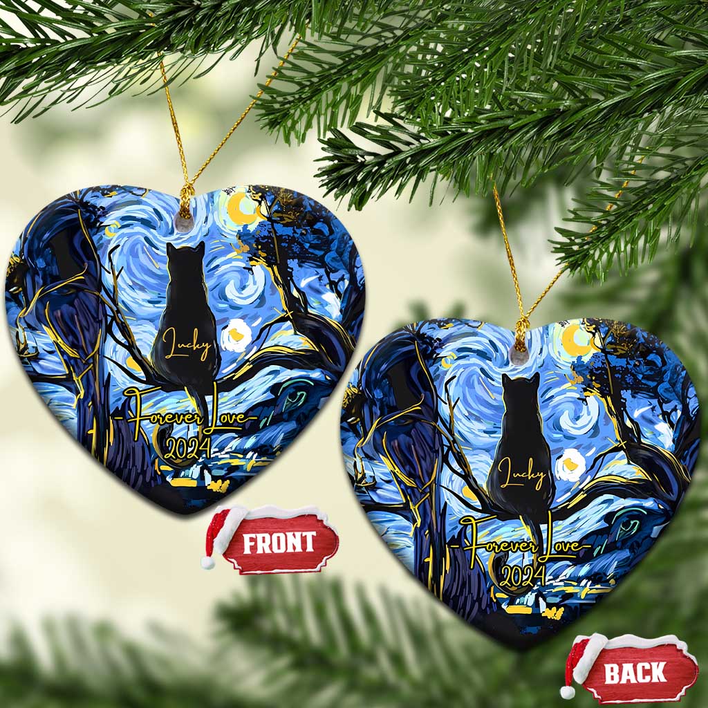 Personalized Forever Loved Cat Christmas Ornament Custom Name Pet Memorial Gift TS10